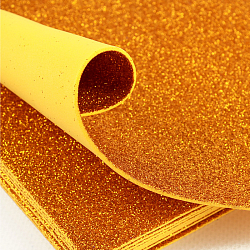 Набор пластичной замши с блёстками золотая А4 10л (фоамиран)