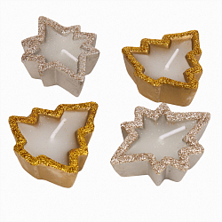 Свечи в наборе 4шт ёлочки ассорти