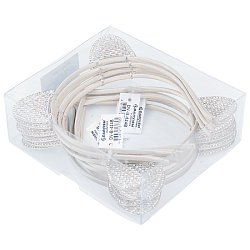 Ободок бежевый для волос с ушками стразы