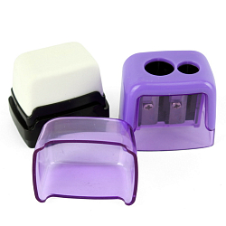 Точилка пласт. с ластиком на 2 отдел. с контейнером