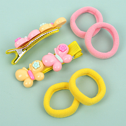 Аксессуары для волос в наборе (2 заколки-зажима+ 4резинки)