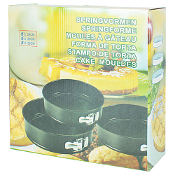 Формы для запекания разъемные круглые 3 шт. D-24,26,28см в наборе