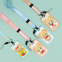 Бейдж на ленте вертикальный с принтом "CUTE BEAR"