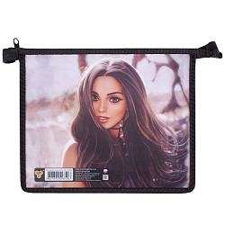 Папка  для тетрадей  А5 на молнии Кареглазая красотка