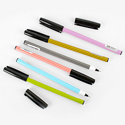 Ручка шар. синяя "Darvish" Stick корпус в полосочку цвет ассорти