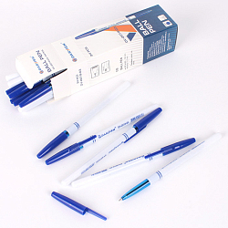 Ручка шар. синяя "Darvish" корпус белый