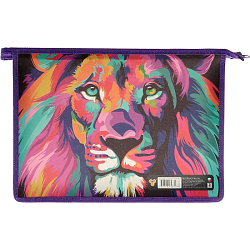 Папка  для тетрадей  А4 на молнии Colour lion