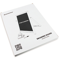 Доска для рисования двусторонняя 44*33,5см (доска на подставке, мелки, губка, магниты, маркер)