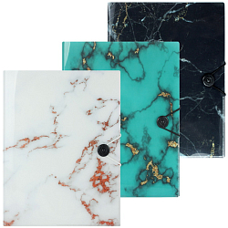 Папка на резинке А4 внутри 5 двойных уголков  Marble
