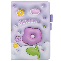 Блокнот А6  80л обложка "Цветы" с рисунком 3D эффект