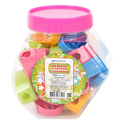 Точилка пласт. "Darvish" ассорти  в пластиковой банке (овальная)