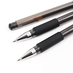 Ручка гелевая чёрная "Darvish" корпус прозрачный матовый с резиновым держателем