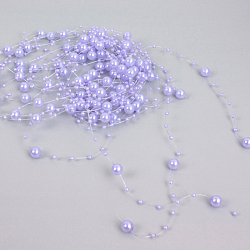 Праздничное украшение "Бусы на леске" сиреневые