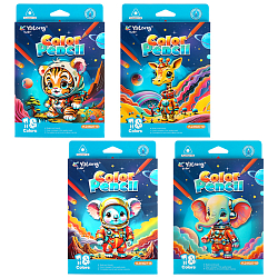 Карандаши 18цв трёхгранный корпус "Космические животные"