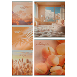 Тетрадь  48л кл. "Peach fuzz" обложка лён