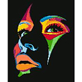 Рисование по номерам на чёрном холсте 40*50см  "Девушка"