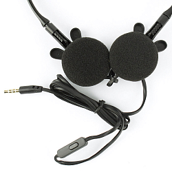 Наушники "Зайчики" накладные проводные с микрофоном - ободок (4 цвета)