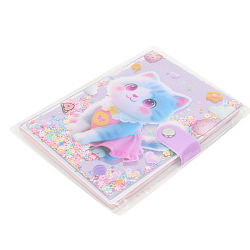 Блокнот 10,5*14,8 см 80л с обложкой ПВХ "Очаровательная кошечка" на кнопке