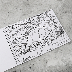 Альбом для рисования 24л + 6л раскраска "Забавный динозавр" на гребне