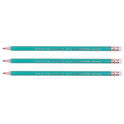 Карандаш ч/г пластиковый с ластиком "Darvish" HB корпус зеленый шестигранный