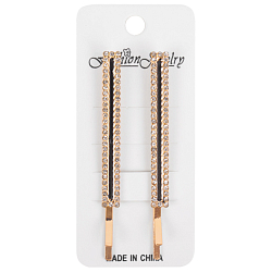 Заколка-невидимка для волос 2 шт в наборе со стразами