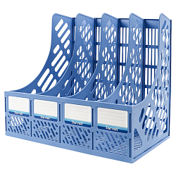 Лоток вертикальный 4 отделения сборный синий