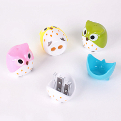 Точилка пласт. "Darvish" 2 отдел. с контейнером в форме совы