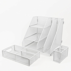 Лоток металлический 5 отделений + выдвижная полка+навесной органайзер цвет белый