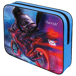 Папка детская с ручками ткань "Мотогонщик"
