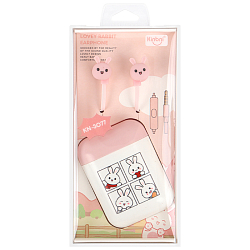 Наушники с чехлом розовые