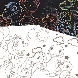 Гравюра-раскраска Динозавры