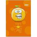 Блокнот на гребне, А5, 40 л., нелинованный блок, картонная обложка, "Весёлый апельсин"