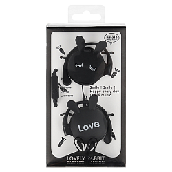 Наушники "Зайки" накладные проводные с микрофоном черные