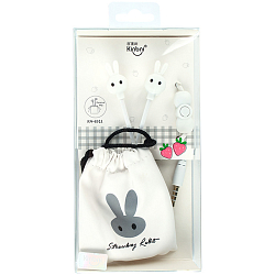 Наушники "Зайцы" вакуумные проводные с микрофоном в чехле