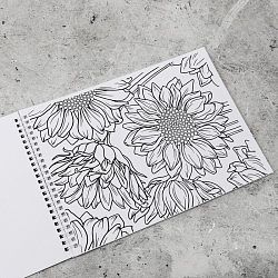 Альбом для рисования 24л + 6л раскраска "Яркие тюльпаны" на гребне