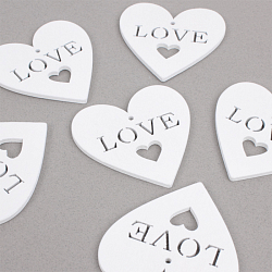 Подвески деревянные "Сердечки" 6 шт в наборе