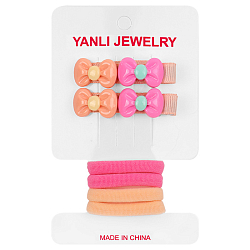 Аксессуары для волос в наборе (2 заколки-зажима+ 4резинки)