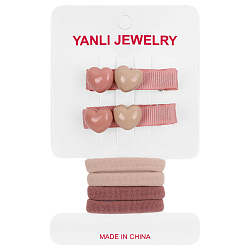 Аксессуары для волос в наборе (2 заколки-зажима+4 резинки)