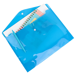 Папка-конверт на кнопке А4 синяя 160мкм