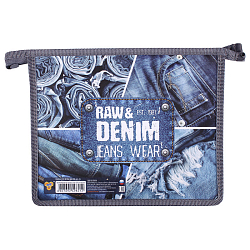 Папка  для тетрадей  А5 на молнии Raw&Denim