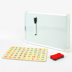 Доска магнитно-маркерная 2в1 (20*30см +магниты+маркер+губка)