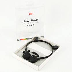 Наушники "Зайчики" накладные проводные с микрофоном - ободок (4 цвета)