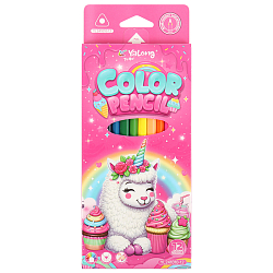 Карандаши 12цв трёхгранный корпус "Весёлые животные"