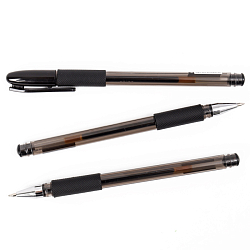 Ручка гелевая чёрная "Darvish" корпус прозрачный матовый с резиновым держателем