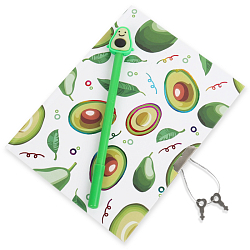 Блокнот 13*18см  подарочный с замочком "AVOCADO" +  ручка гелевая