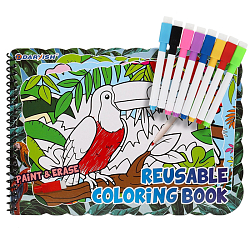 Раскраска многоразовая "Птицы" + 8 цв. маркеров