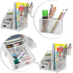 Лоток металлический 5 отделений + выдвижная полка+навесной органайзер цвет белый