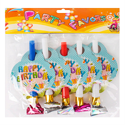 Праздничное украшение "Дудки-язычки"  6шт/уп (набор) HappyBirthday