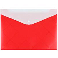 Папка-конверт на кнопке А4  Diamond красная с дополнительным карманом