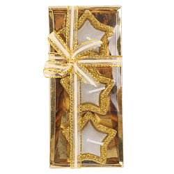 Свечи в наборе 3шт Звездочки  золото